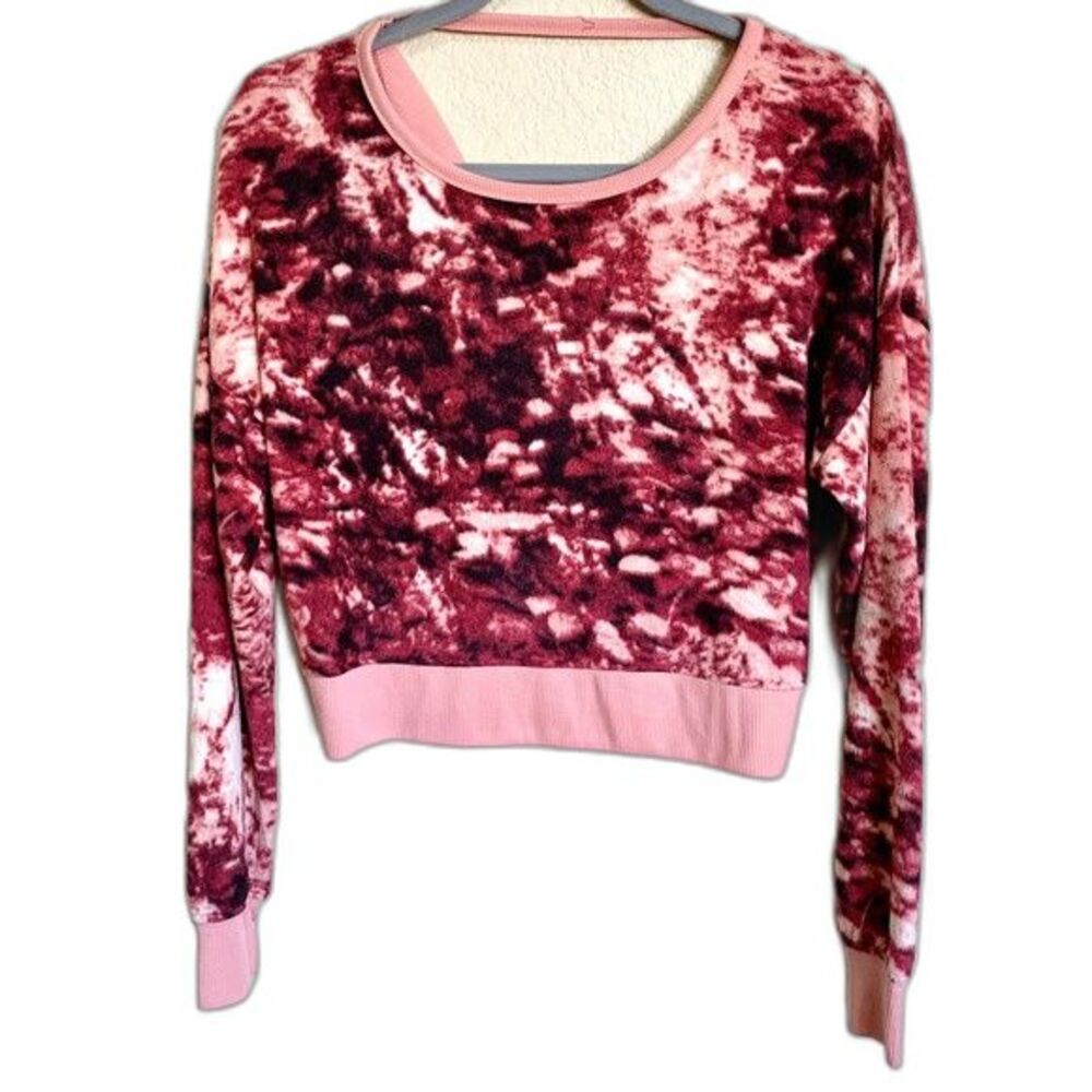 Derek Heart Pink top Dropped-Shoulder Open-Back Sweatshirt size S